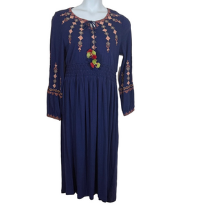 Soft Surroundings Blue with Colorful Accents Maxi Dress NWOT SKU1154